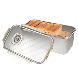 Bread Box for Homemade Bread, Time Recording Bread Storage Container with Lid, Airtight Fresh Bread Holder bin For Kitchen Countertop, Dishwasher Safe