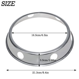 UGBO Wok Ring Holder for Woks, Stainless Steel, Diameter 16.5 cm, Wok Ring for Gas Hob for Woks with Round Base, Wok Coaster, Wok Stand for Serving at the Table, Kitchen Wok Accessories