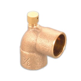 Supply Giant DDEM0120 1/2" Cast Lead Free Brass 90 Degree Elbow with Sweat Connects and Drain Caps, 27