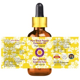 Deve Herbes Pure Black Pepper Essential Oil with Glass Dropper 5ml (0.16 oz)