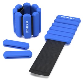 DOOHALO Ankle Weights Wrist Weights for Women Adjustable Weights Arm Leg Weighted Wristbands for Walking Pilates Yoga Aerobics 2 Pieces in Set 2lb per Set (BLUE)