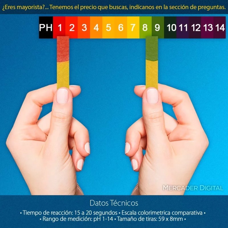 Mercader Digital 30 Sets 80 Tiras Reactivas Papel Medir Ph