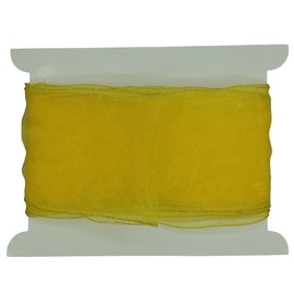Truly Madly Deeply Yellow 60mm Wide x 2 Metres Long Wired Organza Ribbon. Great for Birthday Decoration, Gift wrap, Christmas Ribbon, Wreath Making Supplies, DIY Crafting