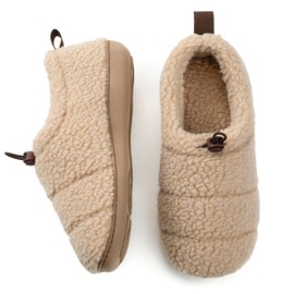 RockDove Women's Camper Moc Slipper with Sherpa Fleece, Size 5 UK Women, Beige