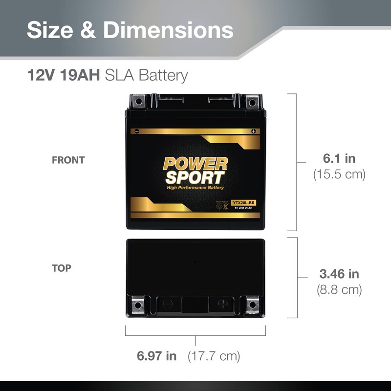 ExpertPower YTX20L-BS 12 Volt Battery 20Ah SLA AGM Battery for