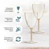 Posh Setting 7oz, Gold Gliter Plastic Wine Glasses Hard Plastic