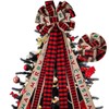 RECUTMS Large Christmas Tree Topper Christmas Bows Red Burlap Bow