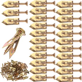 Pndeyo Pndeyo 40pcs Self-Drilling Drywall Anchors with 40pcs Screws, Heavy Duty Metal Expansion Screws, Dry Wall Anchors for Gypsum Boards, Cabinets- Gold