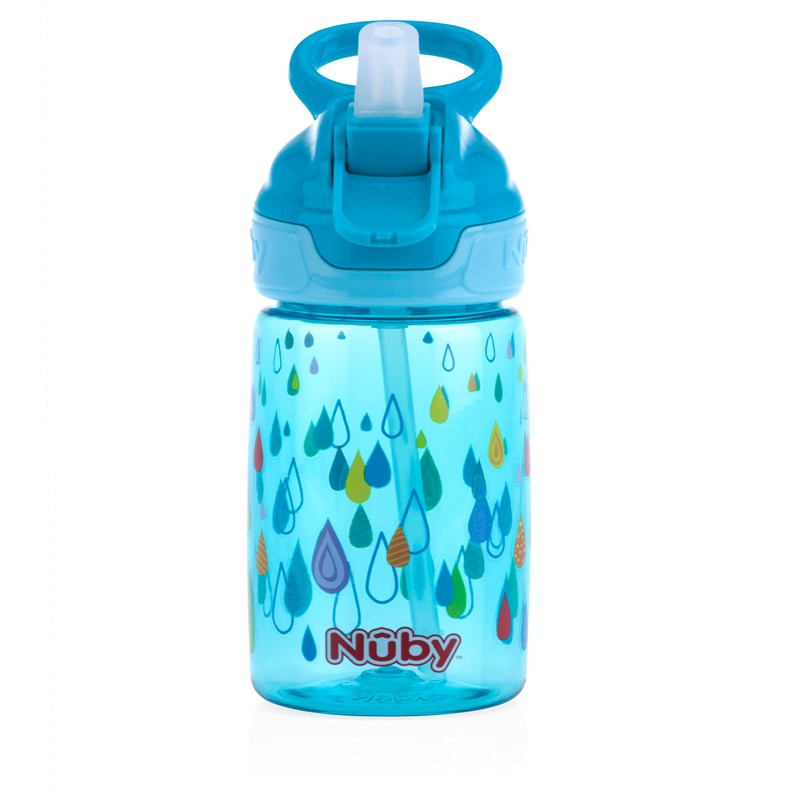 Nuby Kid’s Flip-it Reflex Push Button On-The-Go Printed Water Bottle
