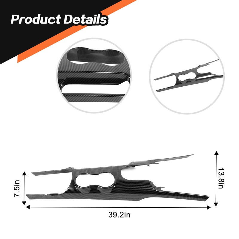 JeCar for Mustang Center Console Carbon Fiber Interior Gear Shift