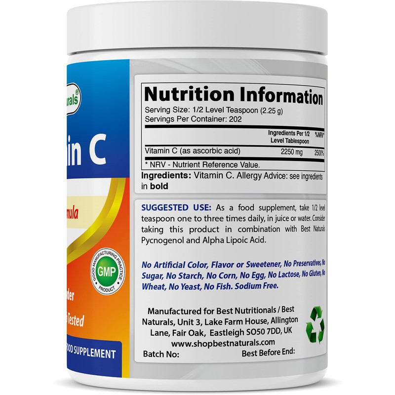 Best Naturals 100% Pure Vitamin C Powder 1 lb (454