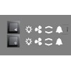 Switch Sticker Set with White Symbols Light Arrows Bell Fan