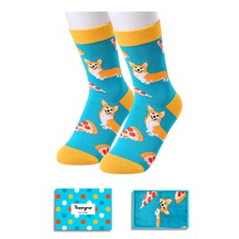 HAPPYPOP Novelty Silly Big Boys Girls Socks Kids Corgi Socks, Funny Gifts for Teen Boys Girls Corgi Gifts 4 to 7 Years