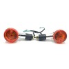 VRWEARE 4PCS Motorcycle Turn Signals Chrome Bullet Front Rear Amber