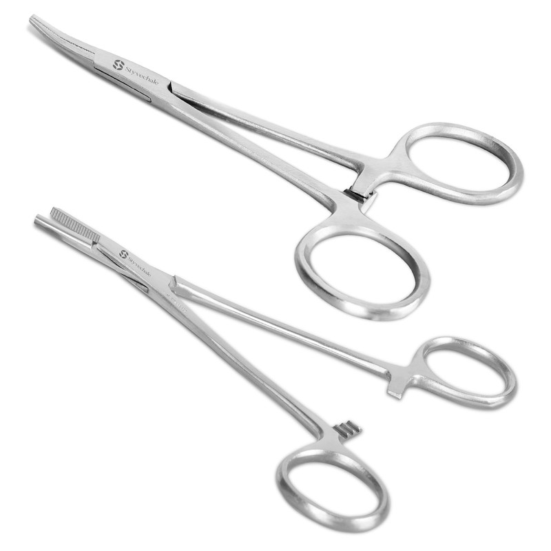 Curved Edge Surgical Forceps - 5.5 Inch Stainless Steel Hemostat