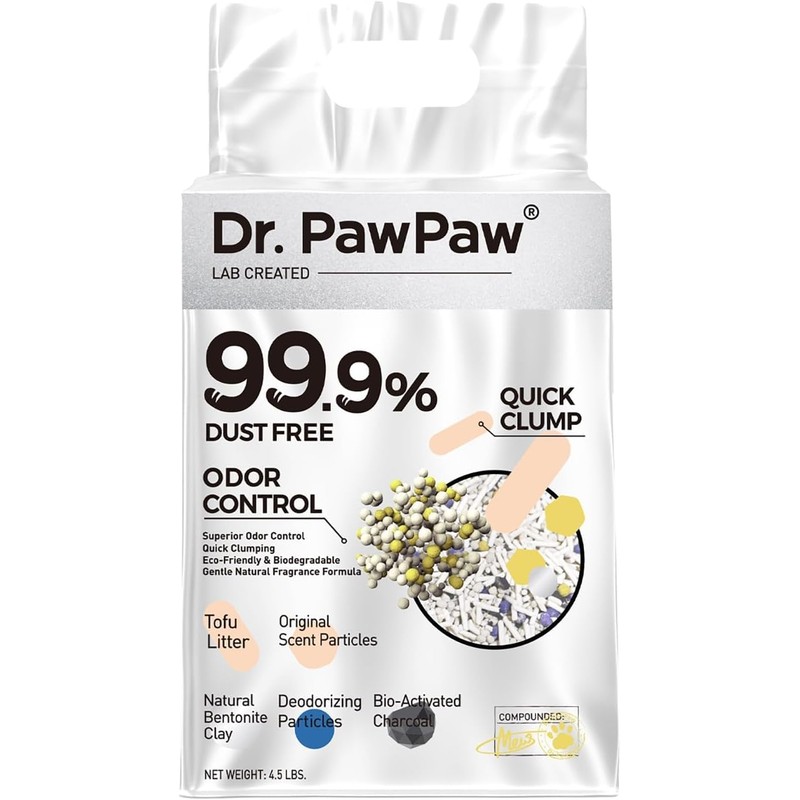 Tofu Cat Litter, Dr. PawPaw Clumping Cat Litter, Natural Tofu