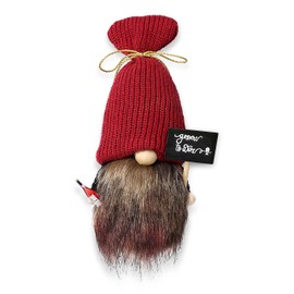 AWISBI Wine Gnome Plush Decor, Gnome Decorations for Home, Wine Decor for Kitchen, Kitchen Table Tiered Tray Decor, Handmade Swedish Tomte Figurine Plush Elf, 10inch, Red