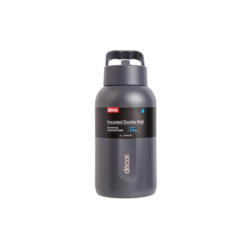 Decor Double Walled Stainless Steel Bottle, XX-Large, 2 Litre Capacity