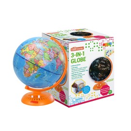 Little Experimenter Globe for Kids: 3-in-1 World Globe with Stand - Illuminated Star Map and Built-in Projector, 8”