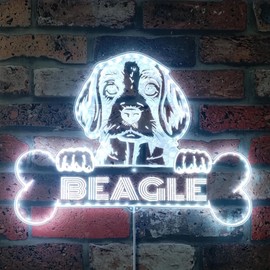ADVPRO Name Personalize Beagle Dog RGB Dynamic Glam LED Sign - Cut-to-Edge Shape - Smart 3D Decoration - Multicolor Signage - st06s22-fnd-p0067-tm