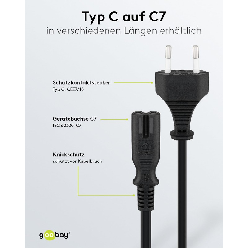 Goobay 51326 Euro Connection Cable Single Black