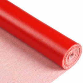 Rollo de piel sintética de color rojo sólido de 25 x 135 cm, material de piel sintética suave para hacer manualidades, hacer manualidades, aretes de piel, lazos, costura de bricolaje (rojo)