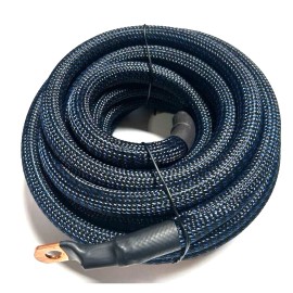 225 20ft 1/0 Gauge BLACK/BLUE SNAKESKIN OFC Wire Strands Copper Marine Cable AWG