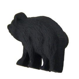 Matte Black Cast Iron Forest Bear Drawer Cabinet Pull Set of 24