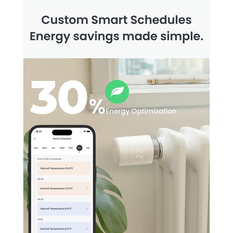 SwitchBot Smart Radiator Thermostat Matter Combo - Bluetooth Thermostat with