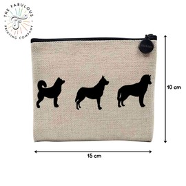 Tasche aus Leinen – Silhoutten von Hunden und Haustieren – Kosmetiktasche aus Leinen in Leinenoptik – Geldbörse – 15 x 10 cm, leinen, 15 x 10 cm, Kosmetiktasche