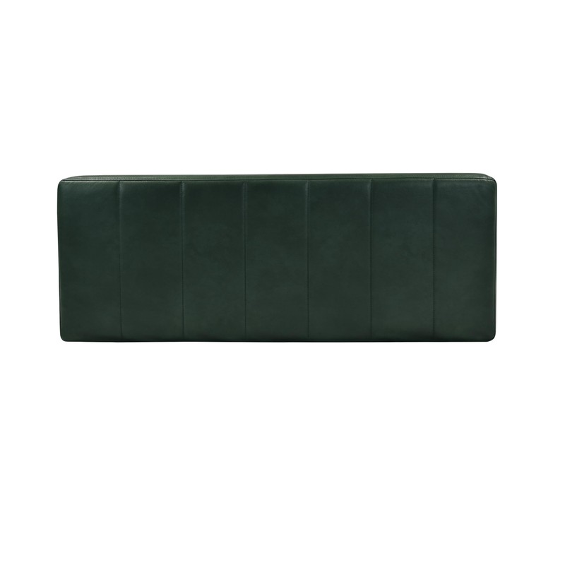 HomePop Theodore Decorative Bench with Metal Base, Deep Forest Green