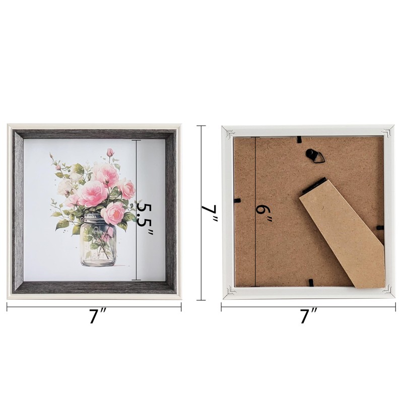PLUSCHEN 6x6 Gray Square Picture Frame 6x6 Resin Photo Frame