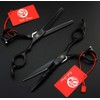 Tijeras de peluqueria profesional de 15,24 cm con bolsa, Negro,