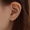 Silver Flat Back Stud Earrings Sets for Women Men,Hypoallergenic 20G
