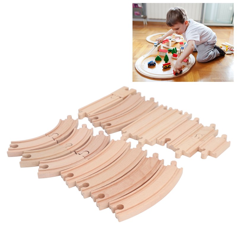 Wooden Train Track Set for Toddlers Assembly Kit Building Toys