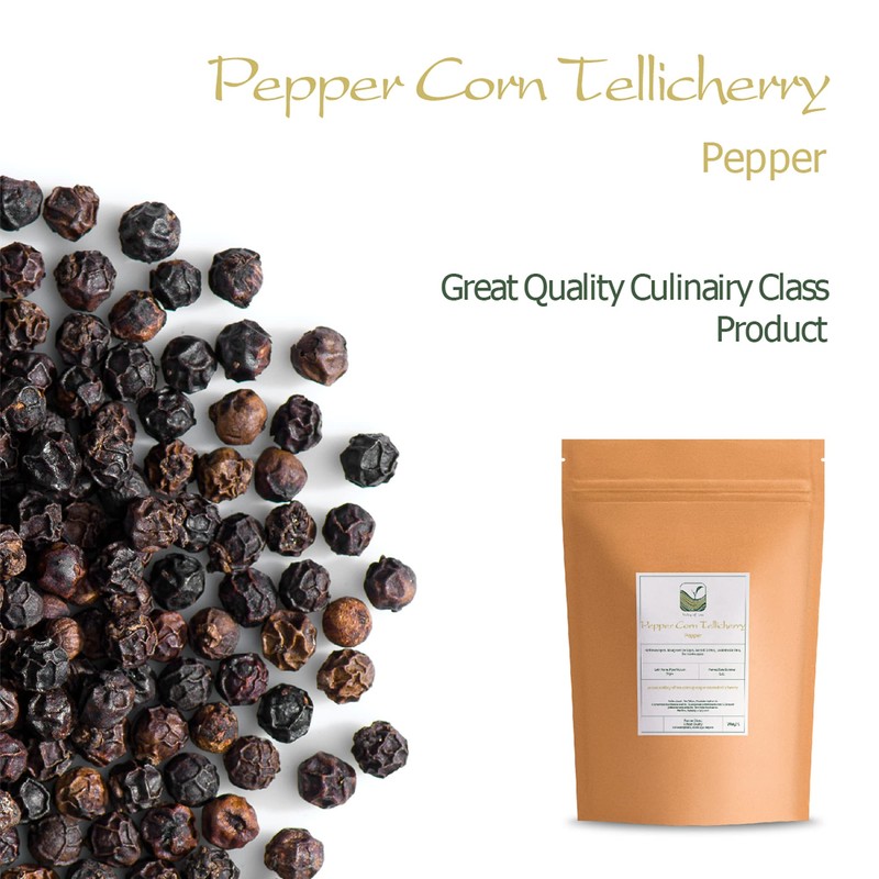 Tellicherry Black Peppercorns for Grinder - Organic Black Pepper -