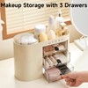UFORU Makeup Organizer with Pop-Up Brush Holder for Dresser Vanity,
