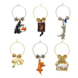 Wine Things WT-1472P Cats Wine Charms, Painted