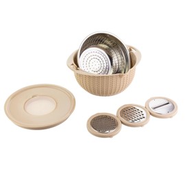 TOPROAD 4-1 Colander with Mixing Bowl Set, Strainers and Colanders, Food, Pasta And Rice Strainer, Fruit Cleaner, Veggie Wash, Salad Spinner for Home Kitchen