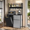 YITAHOME Mini Fridge Cabinet Stand with Trash Can Storage, 4-Tier