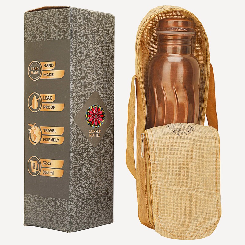 Pure Copper Water Bottle with Ayurvedic Benefits, Copper Bottle with