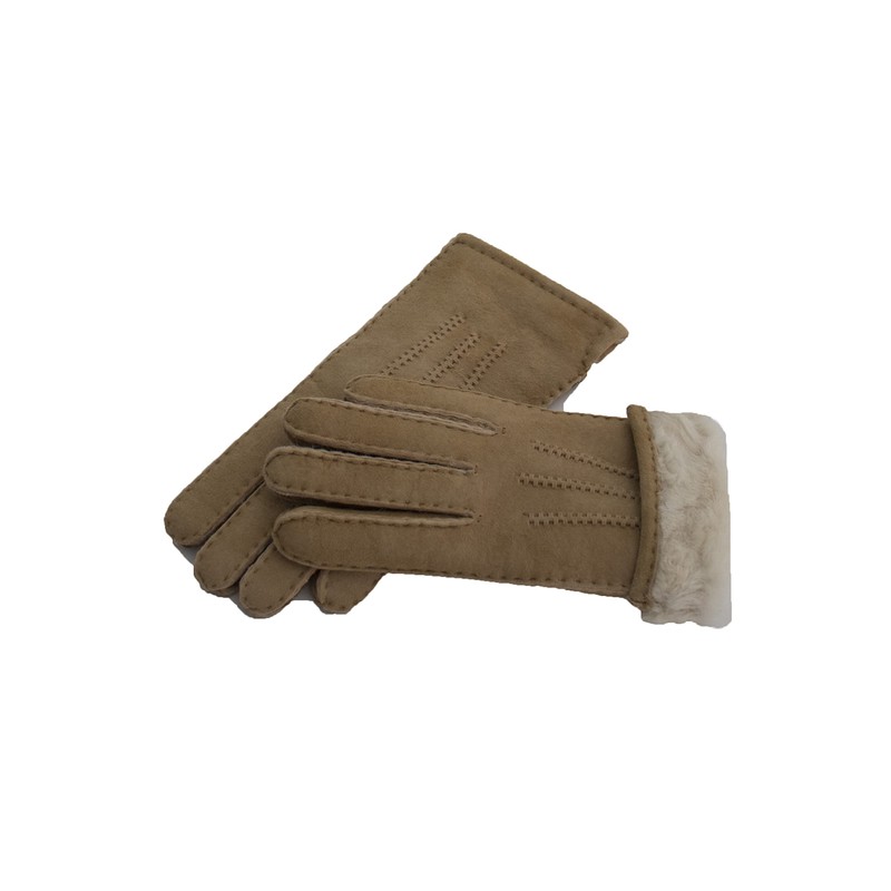 Genuine Lambskin Winter Gloves colour natural beige - warm lining