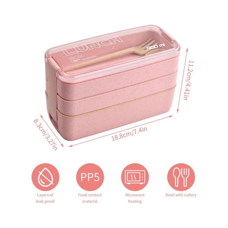 Daelesr 1 Pack Reusable Lunch Bento Boxes, Meal Prep Brotdose