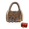 YAFIYGI Antique Lock Mini Old Bronze Combo Padlock Tiny Combination