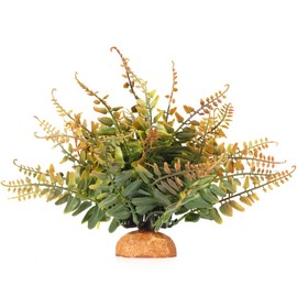 WOLEDOE Fake Fall Colors Boston Fern, Reptile Plants for Terrarium, Amphibian Tank Accessories Habitat Decor fit Crested Gecko Leopard Lizard Chameleon Ball Python Snake Frog