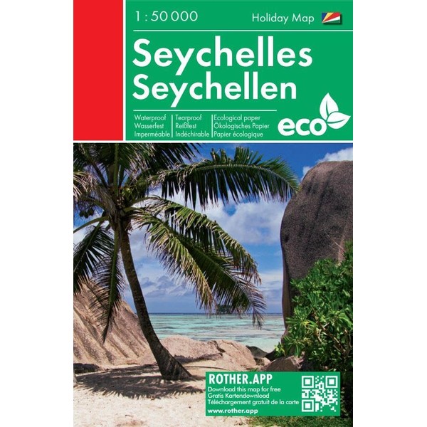 Seychellen, Freizeitkarte 1:50 000: Wasserfest und Reißfest