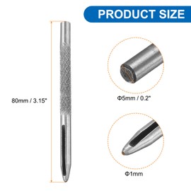 HARFINGTON Leather Round Hole Punch, 1mm Hollow Hole Puncher Cutter Carbon Steel Circle Hole Punching Cutting Tool for Belt/DIY Leather Craft