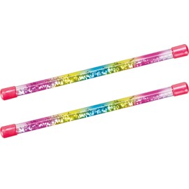 Magical Rainbow Glitter Water Baton - Liquid Sparkle Wand for Twirling, Dance, and Play - Perfect for Kids and Performers (18 Inch 2 Pack)
