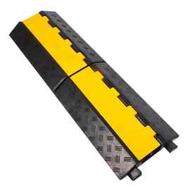 YONSHENG Rubber Cable Ramp Cord Cover Cable Protector Ramps Wire Hose Protective 2 Channel 22000Lbs Load Capacity Traffic Speed Bump for Asphalt Concrete Gravel Driveway Indoor Outdoor, 1 Pack