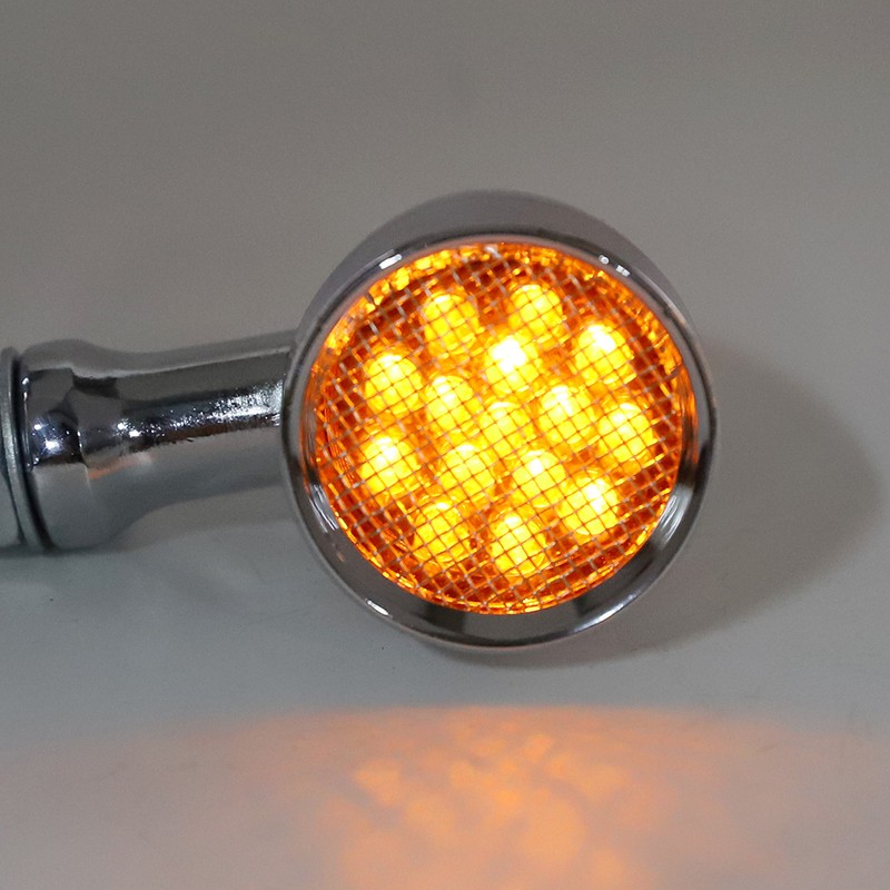 2Pcs Motorcycle Turn Signal Lamp Brake Light Vintage Grille Modification
